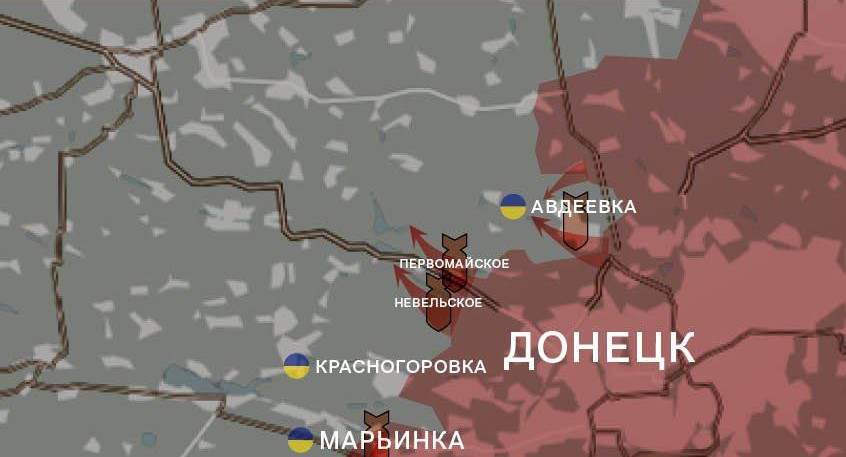 Российская армия продвигается к Авдеевке, карта WarGonzo на 20 ноября 2023