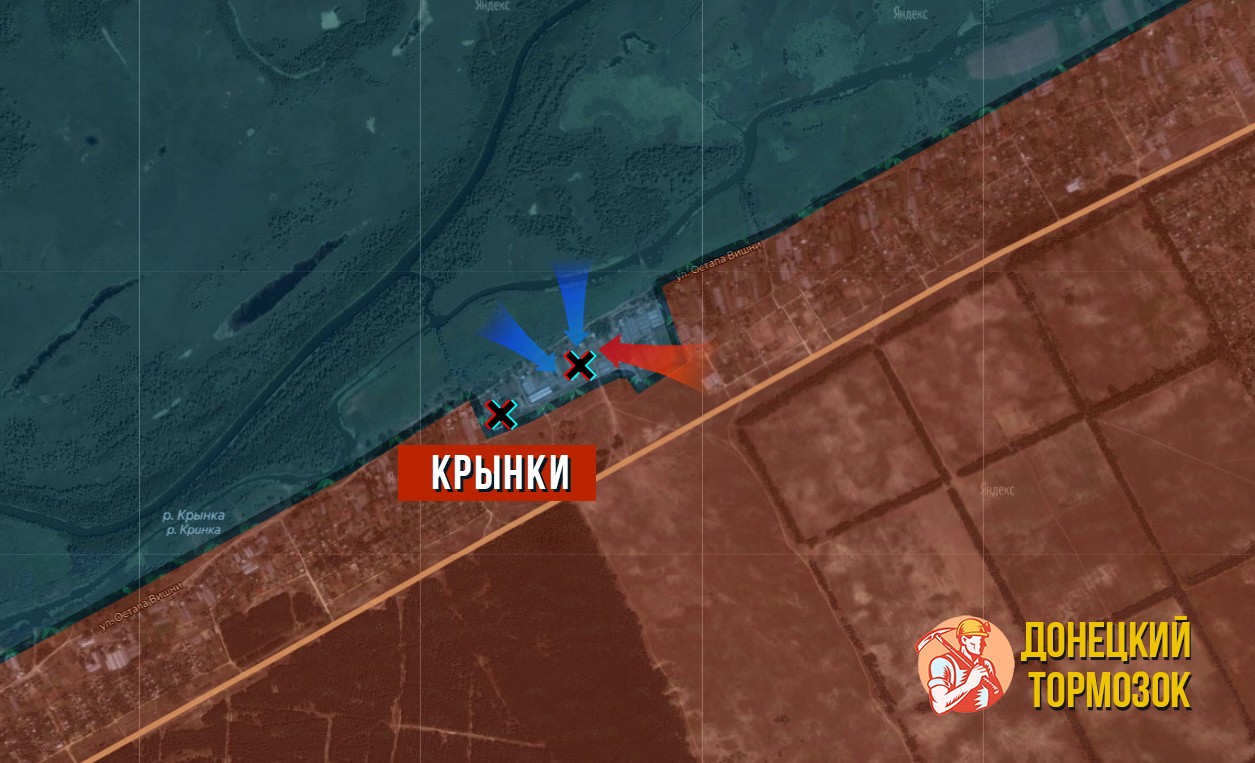 Карта боёв в Крынках - 20.12.2022