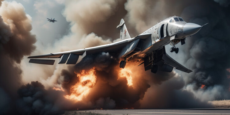 Крушение стратегического бомбардировщика Ту-22М3 попало на видео