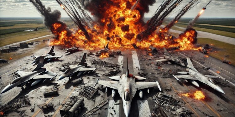 Ракетный удар «Кинжалом» повредил 3 самолёта F-16 на Украине